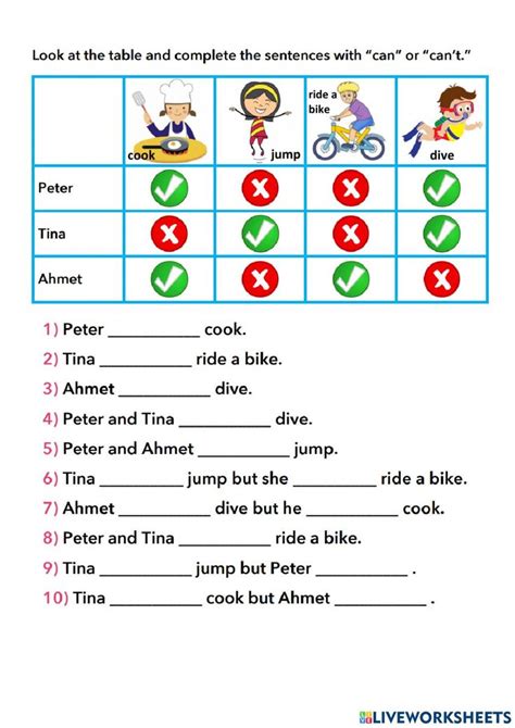 Can worksheets for kids