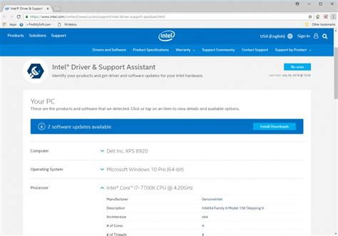 Intel driver support assistant