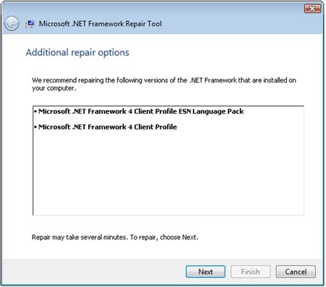 Net framework repair tool